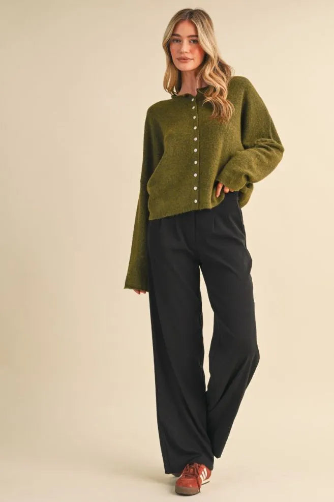 The Arden Olive Cardigan