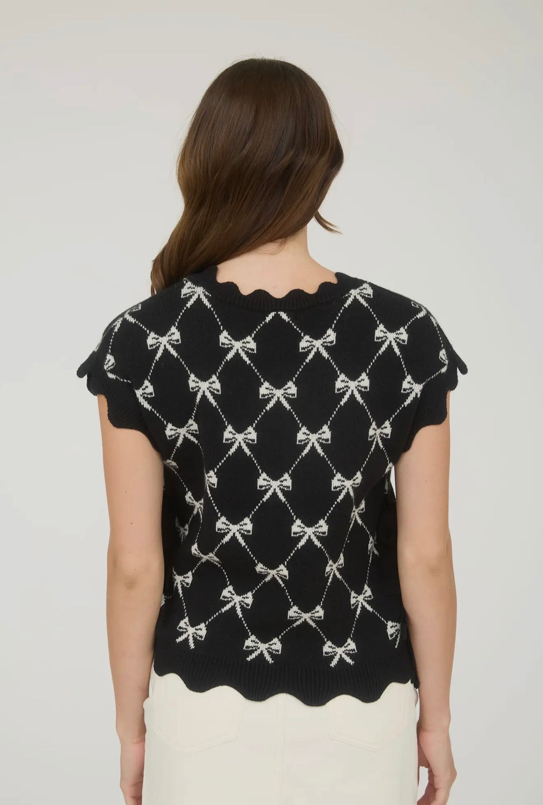 Sweet Ribbon Lattice Knit Top