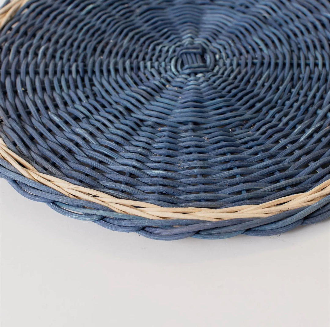 Blue Rattan Charger