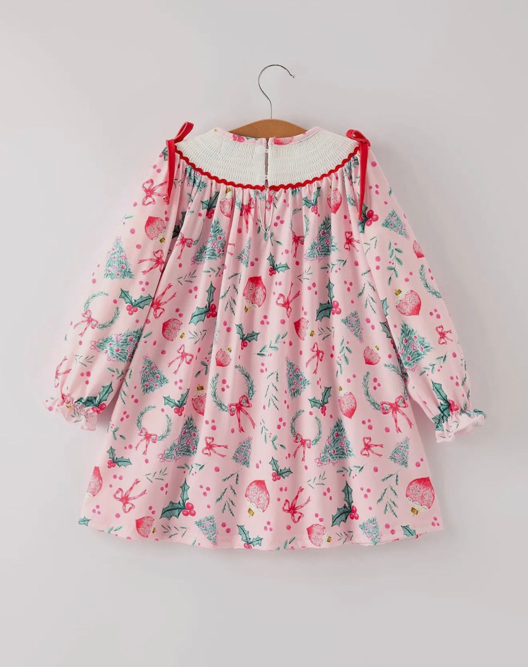 Pink Noel Smocked Christmas Dress