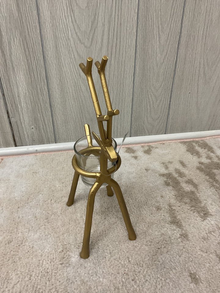 Gold Deer Tealight Holder