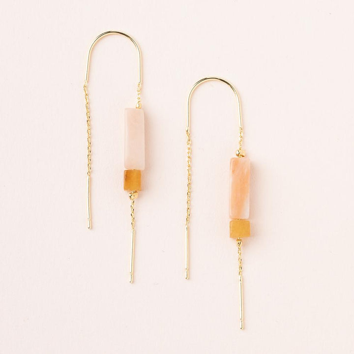 Rectangle Stone Thread Earrings - FINAL SALE