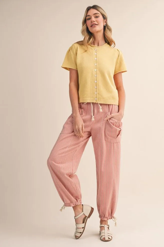 Sunset Stripe Tie-Hem Pants