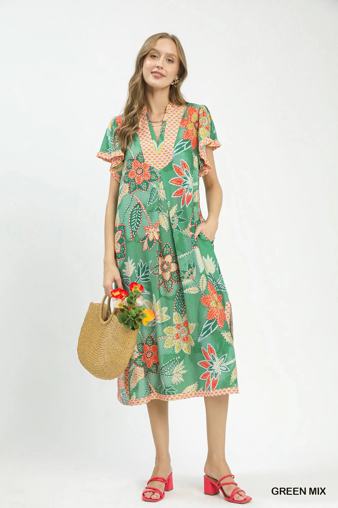 Garden Mosaic Midi Dress