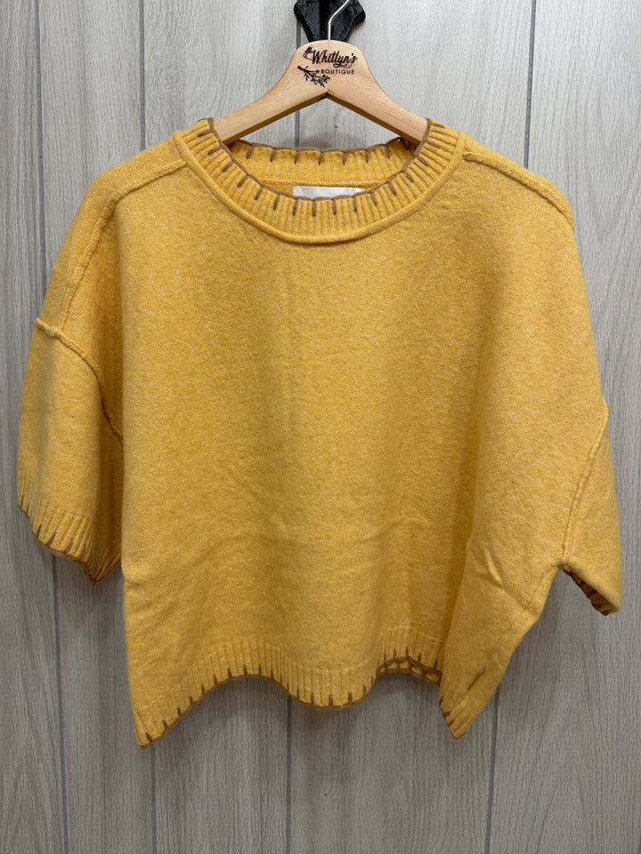 Golden Hour Contrast Stitch Sweater