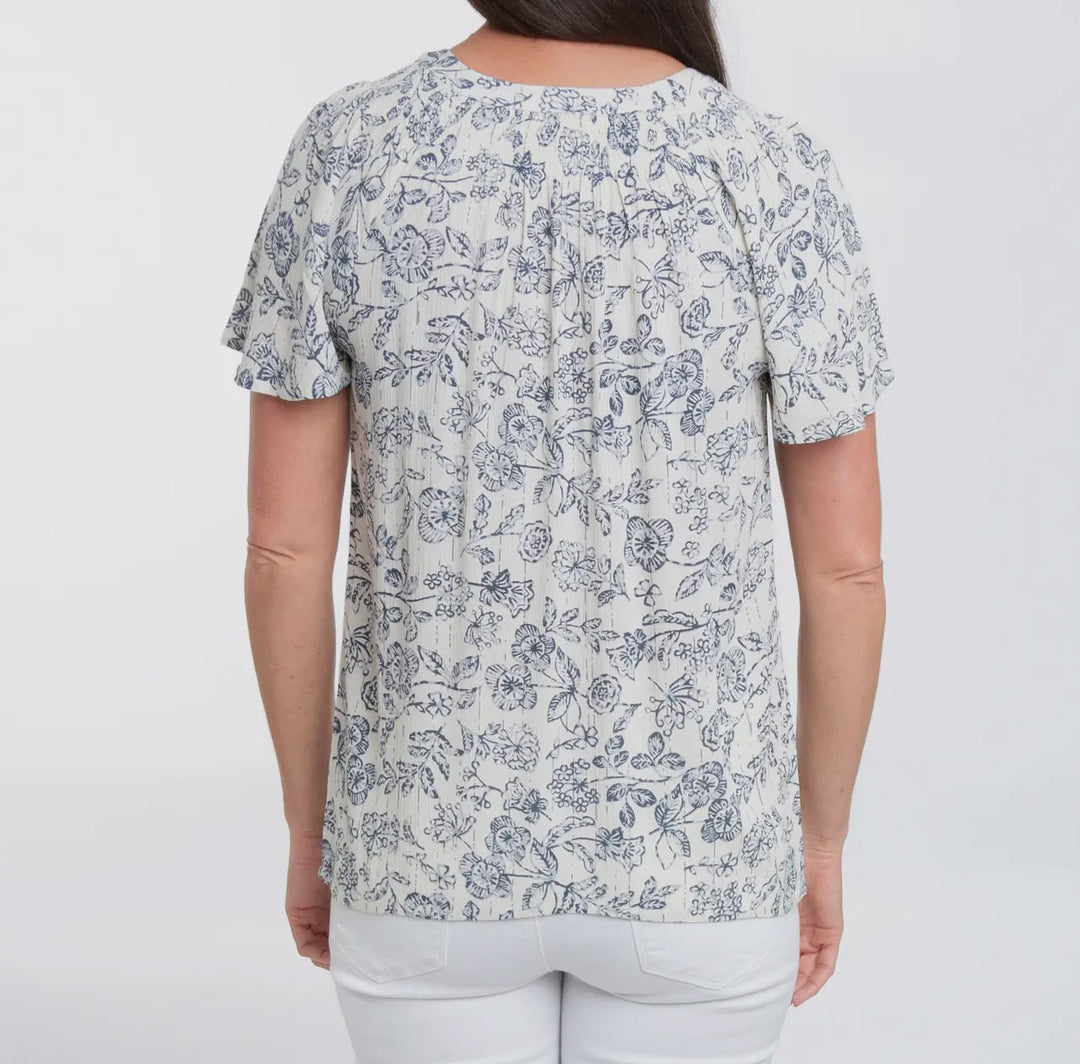 Joelle Blue Floral Top