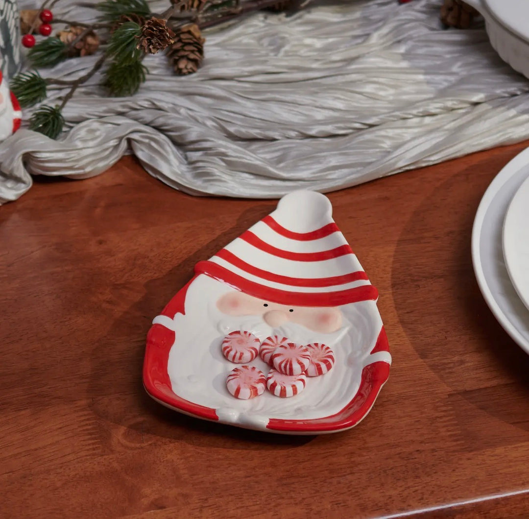 Santa Striped Hat Plate – 8.8”
