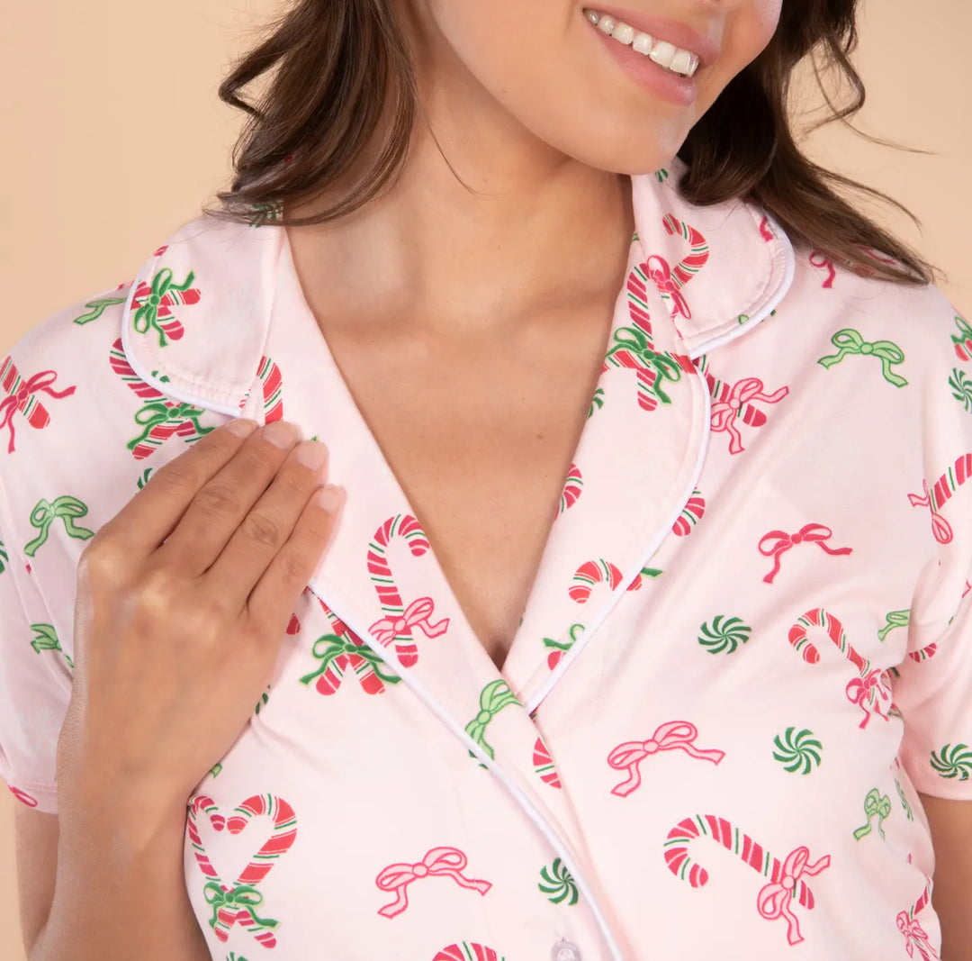 Peppermint Bows Pajama Top