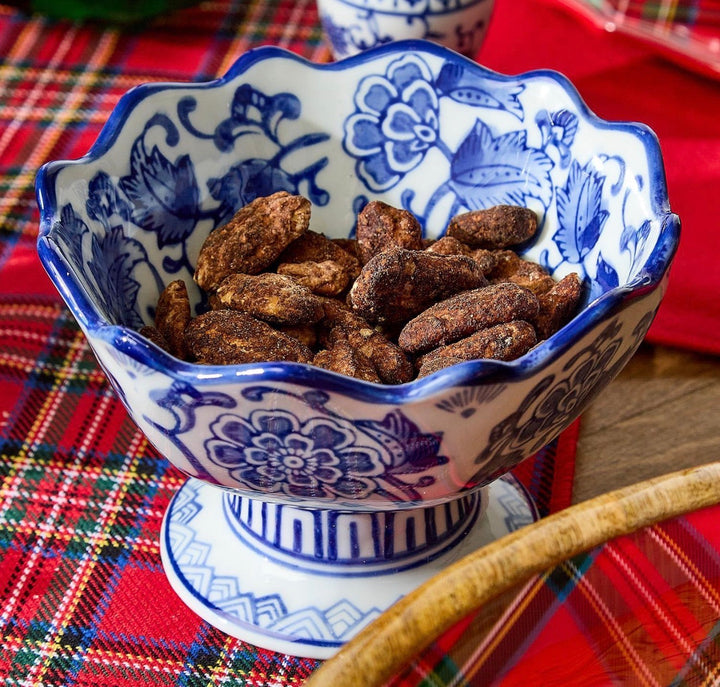Blue & White Pedestal Bowl