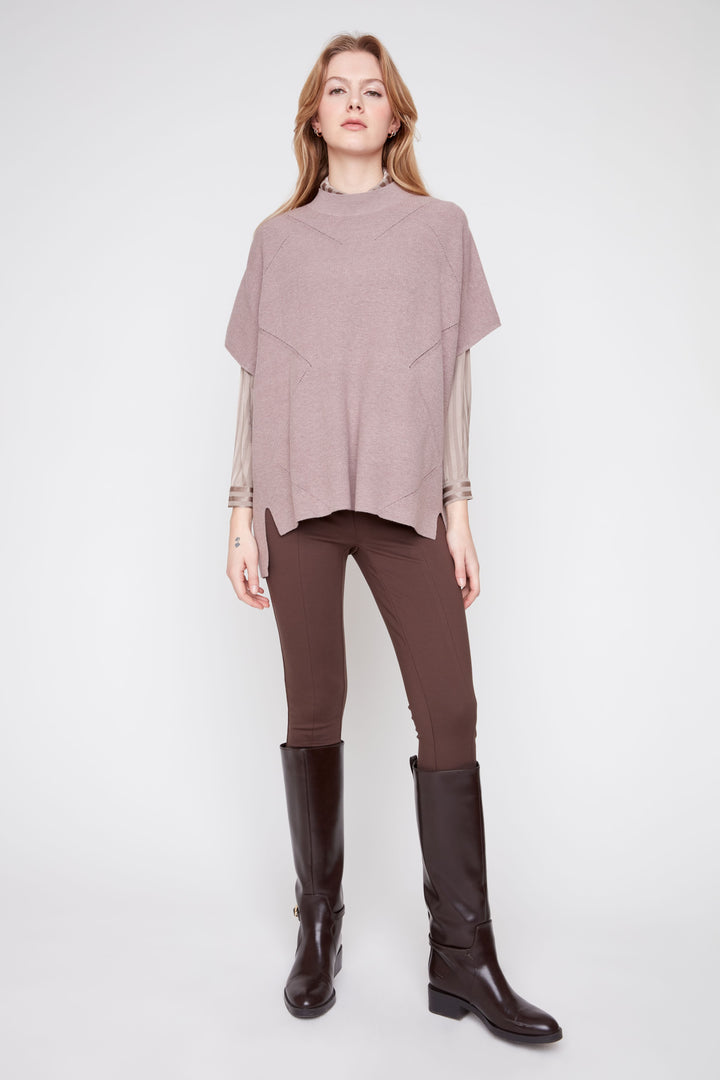 The Elowen Knit Poncho – Dusty Mauve