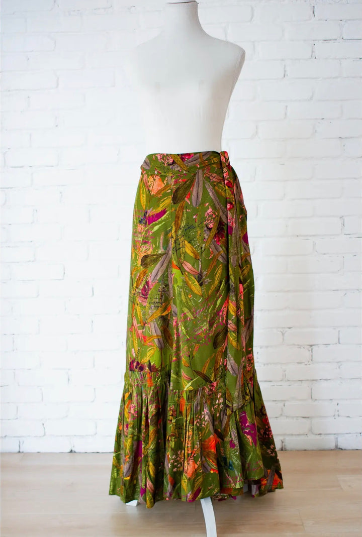 Featherington 3-Way Wrap Skirt – Green