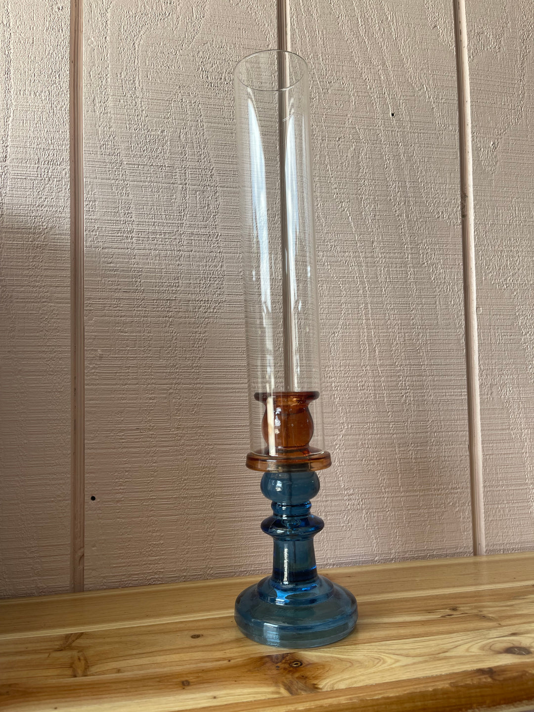 Glass Blue/Brown Candle Holders