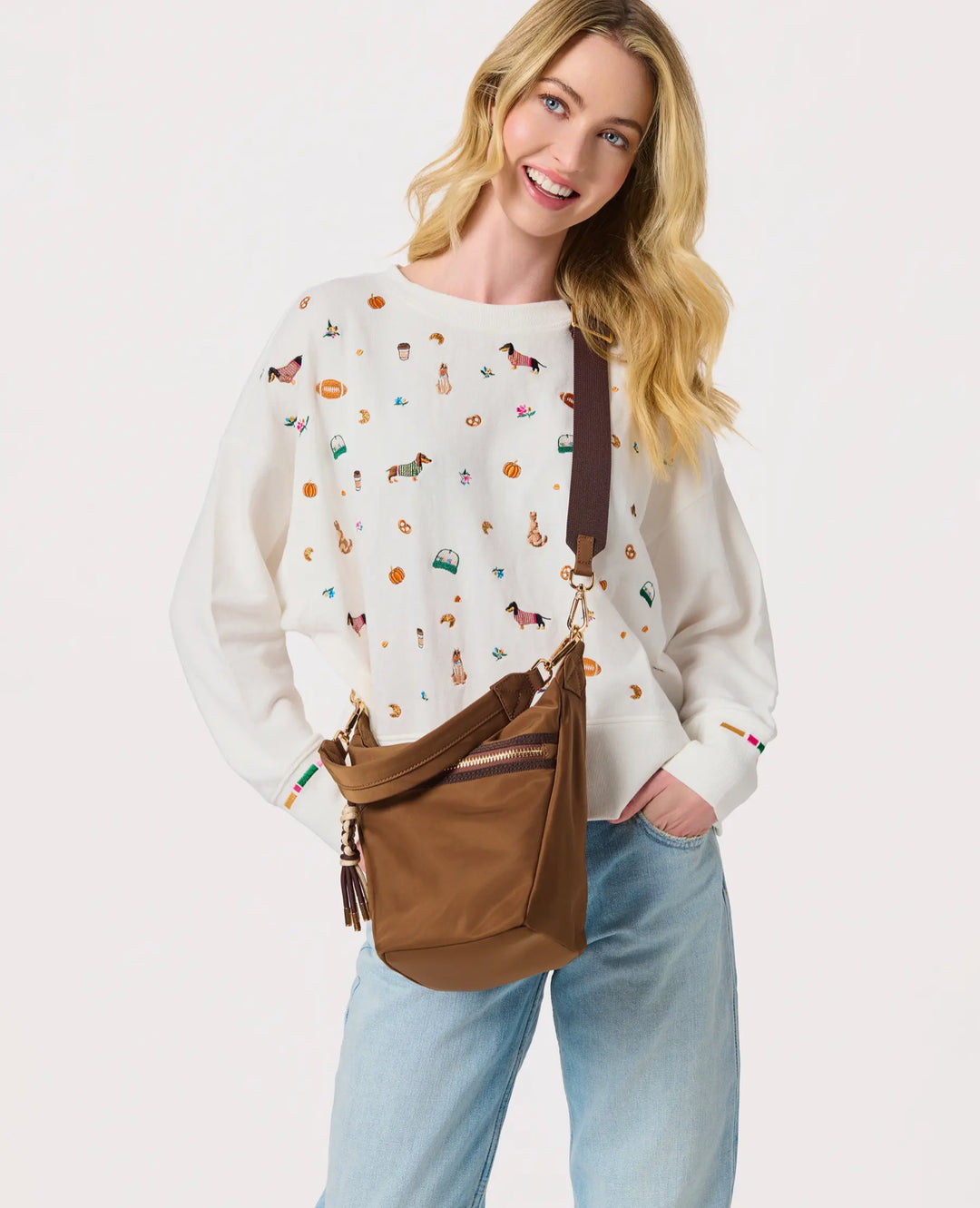 Autumn Errands Embroidered Sweatshirt
