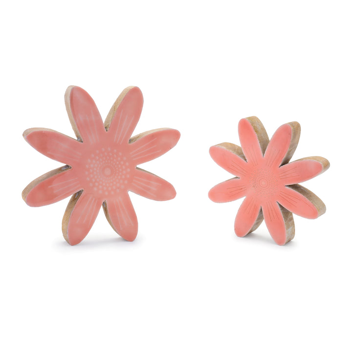 Coral Bloom Wooden Florals