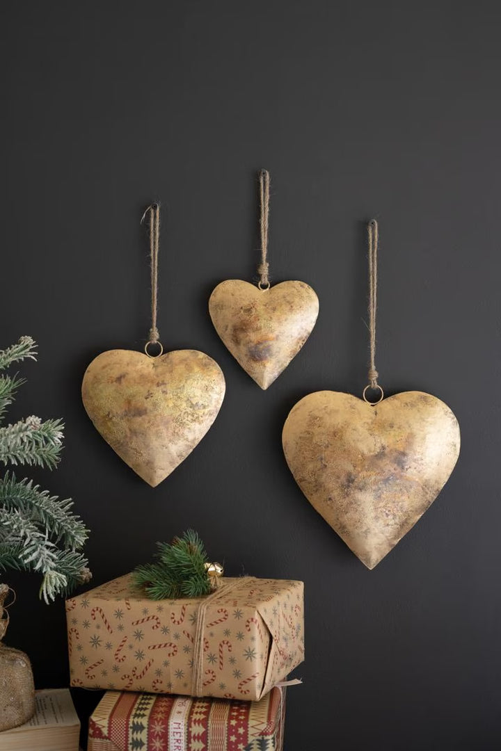 Antique Gold Heart Wall Hanging