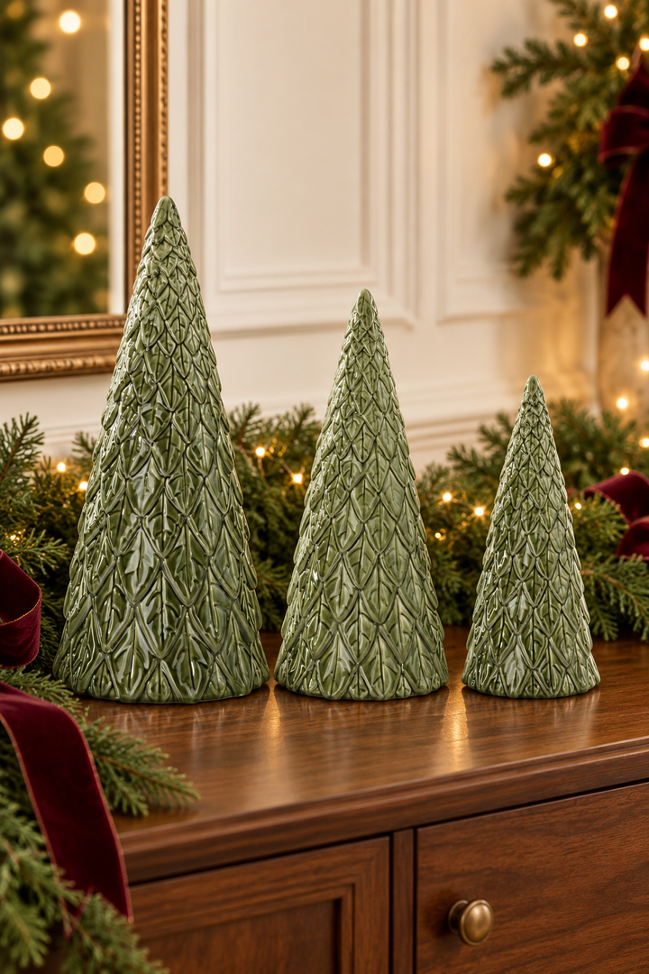 Evergreen Elegance Textured Christmas Trees
