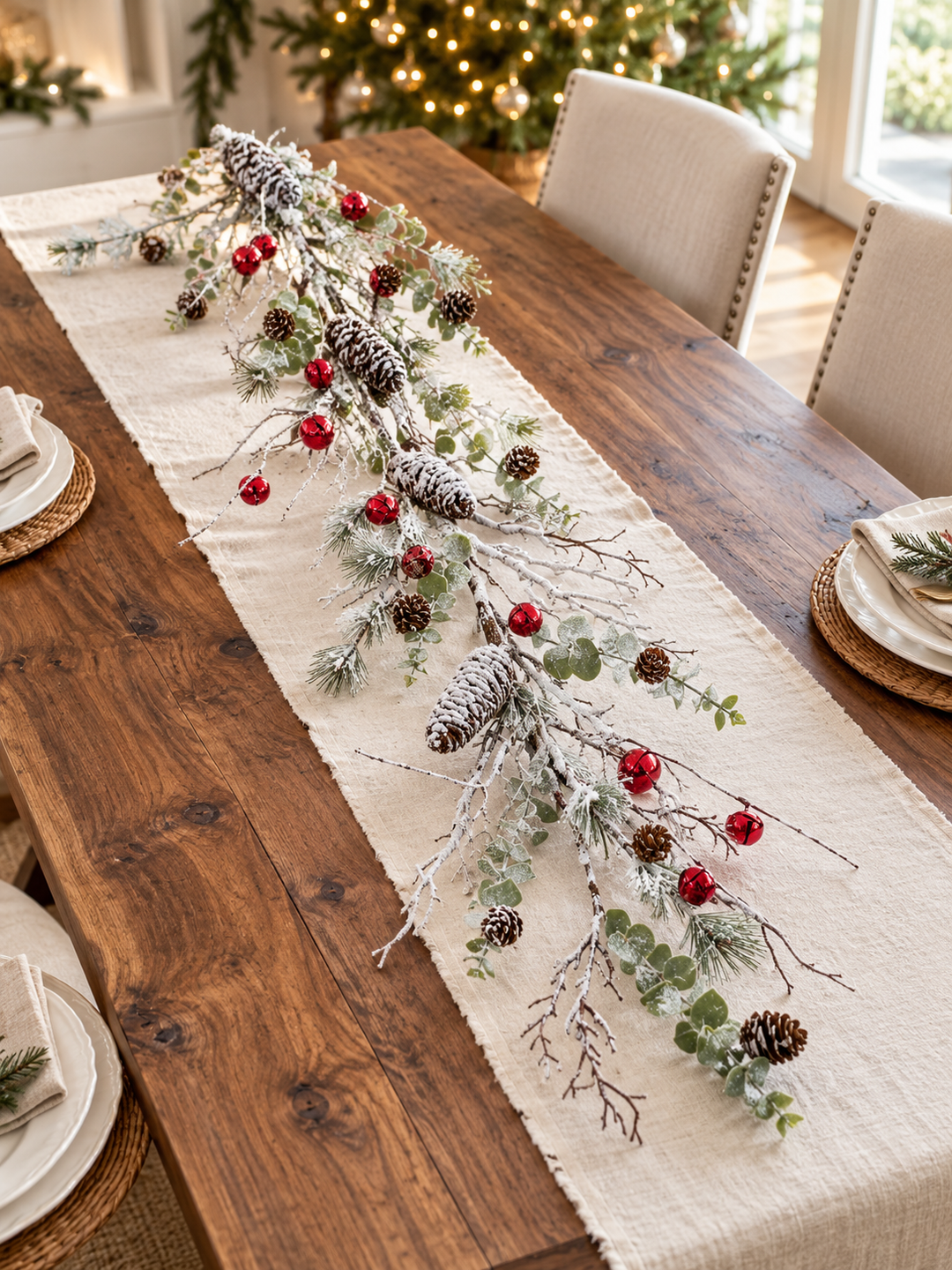 Snowy Woodland Sleigh Bell Garland