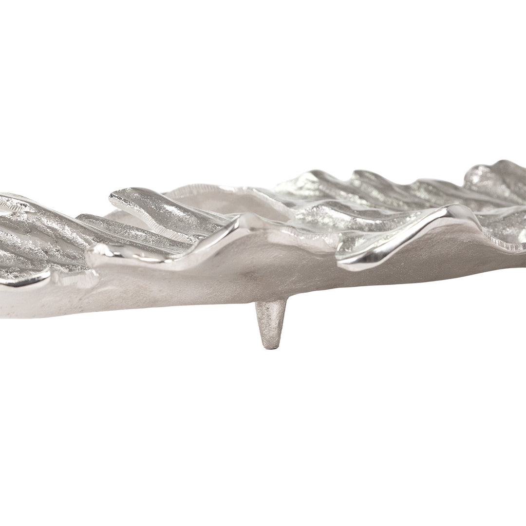 Silver Feather Luxe Tray – 34” Long