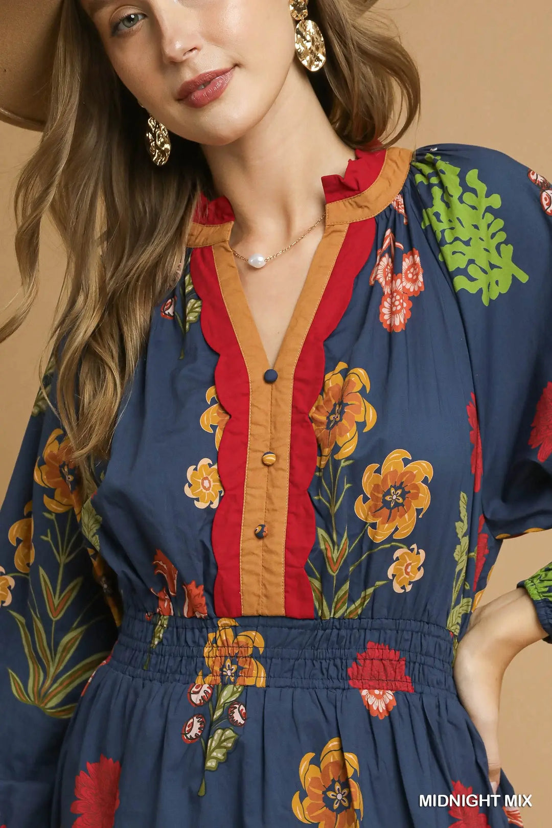 Night Garden Artisan Midi Dress