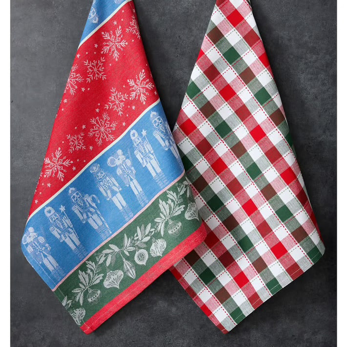 Nutcracker Noel & Christmas Plaid Tea Towels