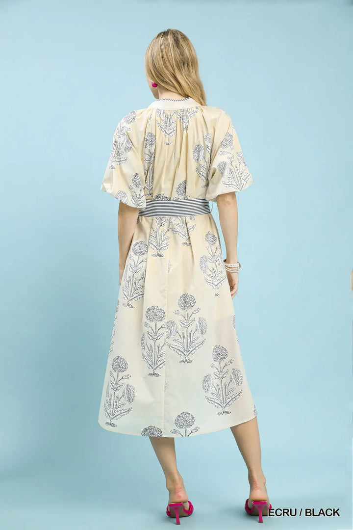 Maribel Botanical Midi Dress