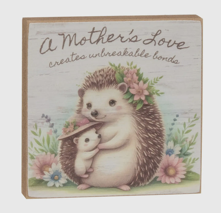 Hedgehog Motherhood Sentiment Block