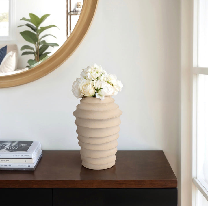 Arlo Ribbed Stoneware Vase