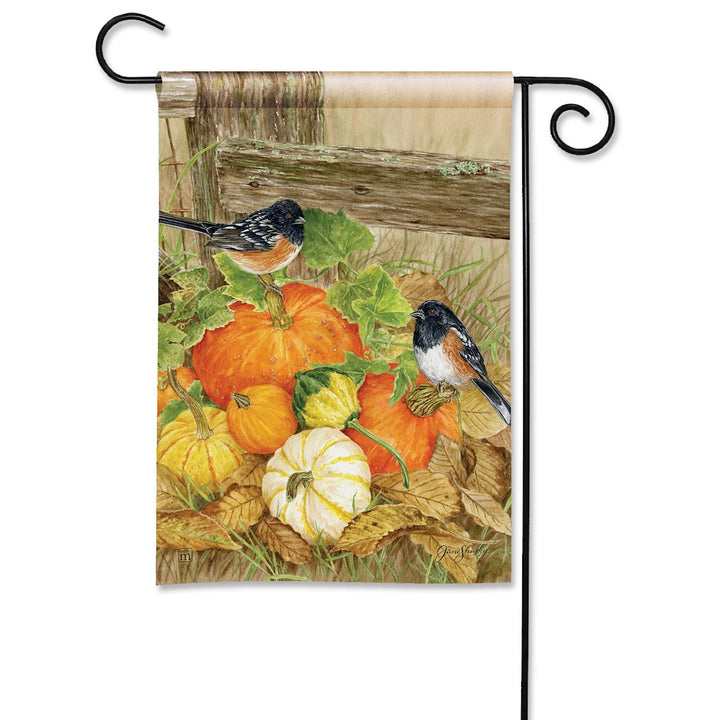 Pumpkin Patch Songbirds Garden Flag