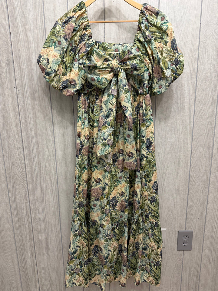 Garden Reverie Puff Sleeve Maxi Dress