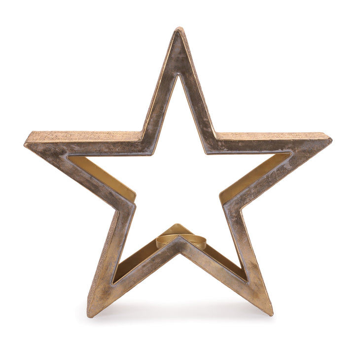 Golden Glow Star Candle Holder