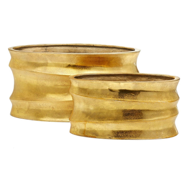 Golden Ripple Aluminum Planters