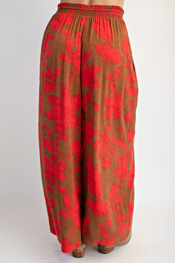 Autumn Petals Wide-Leg Pants