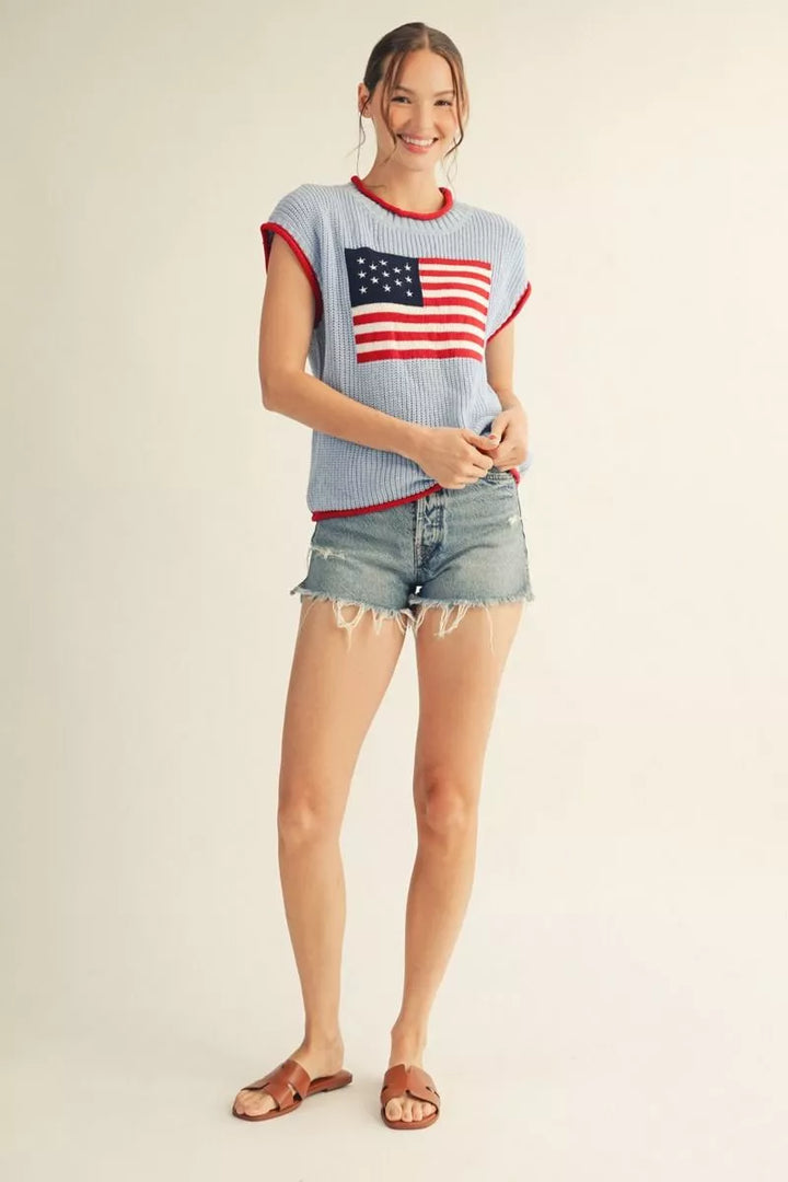 Americana Flag Knit Sweater Vest