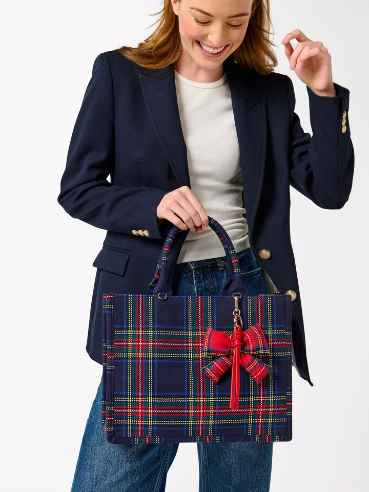 Red Tartan Bow Bag Charm