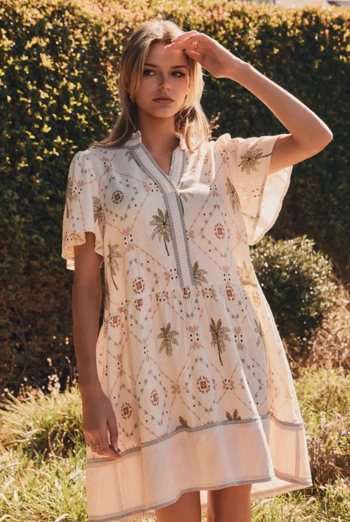 Golden Grove Flutter Dress