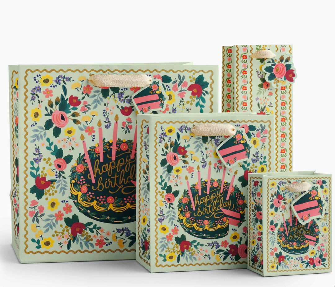 Floral Birthday Cake Gift Bag
