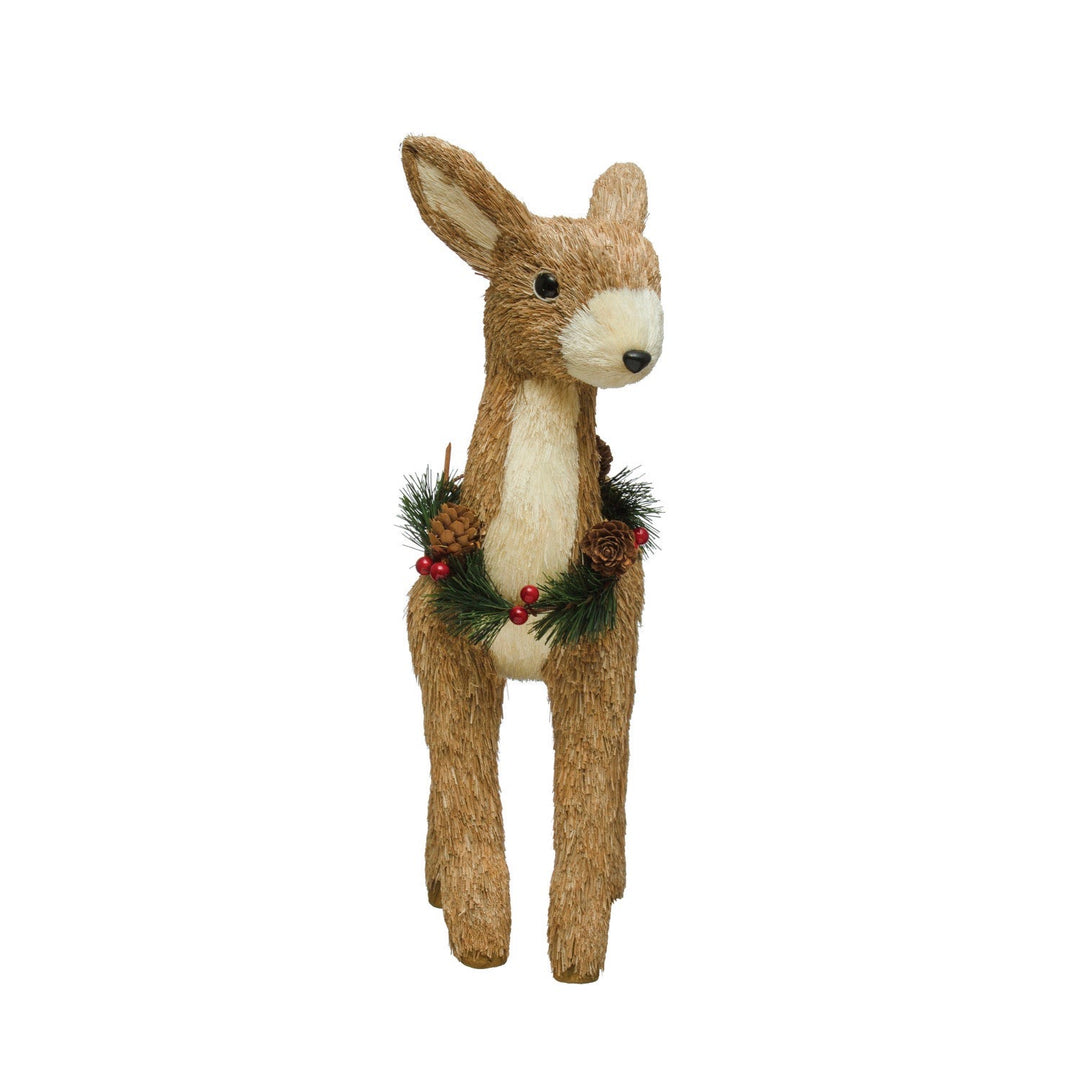 Grass Deer with Wreaths
