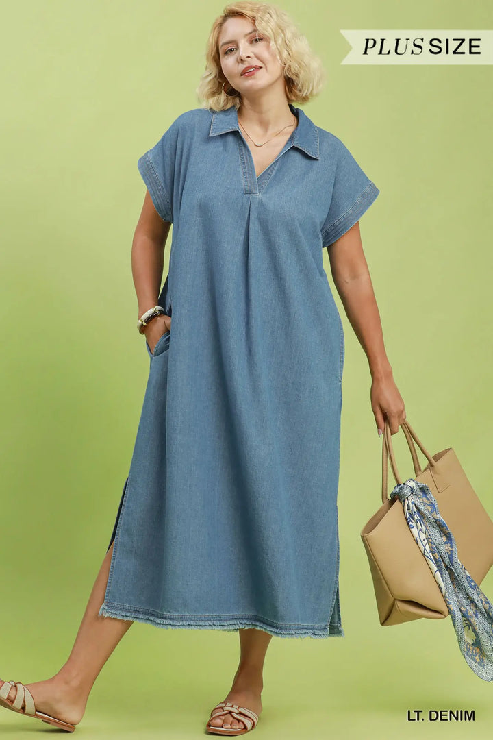 The Hadley Denim Midi Dress