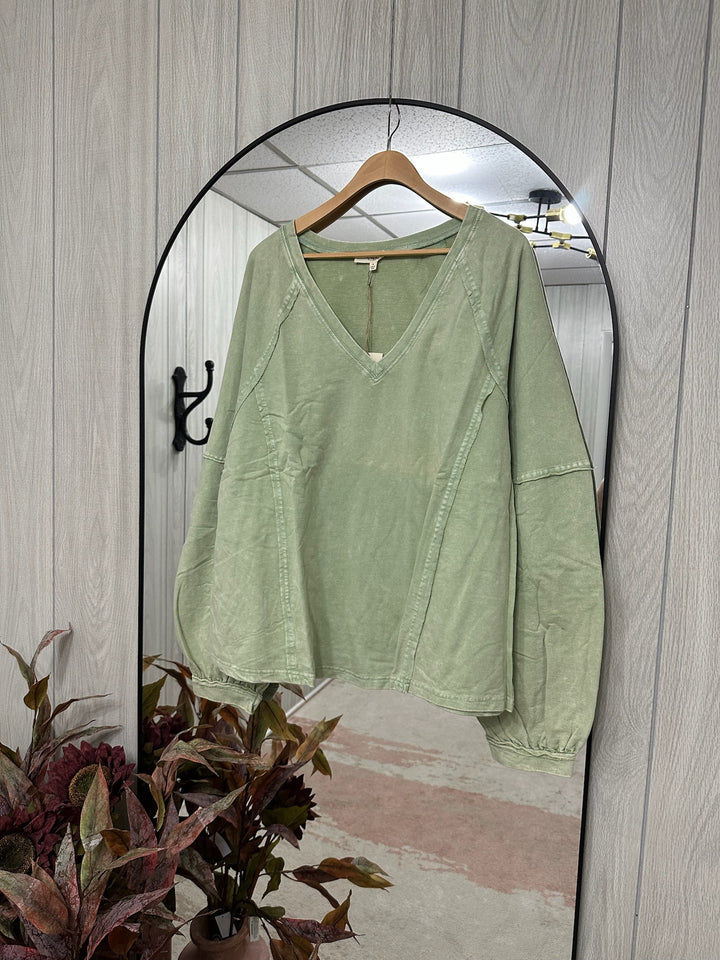 Sage Mineral Washed Sweater