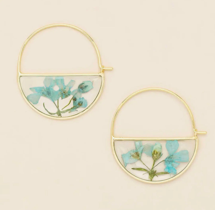 Pressed Petal Hoop Earrings - FINAL SALE