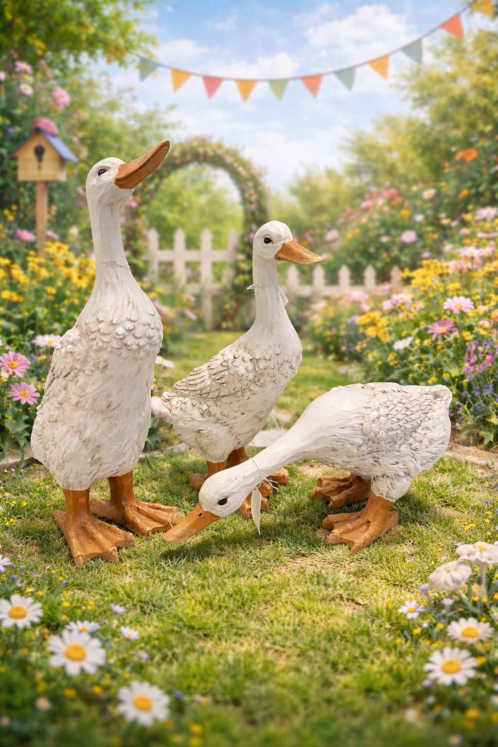 Whimsical Garden Duck Figurines