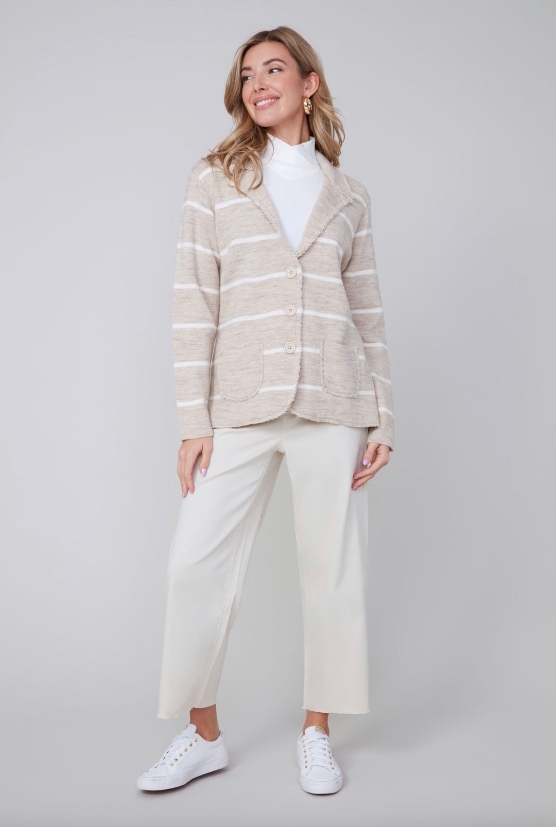 Coastal Stripe Knit Blazer