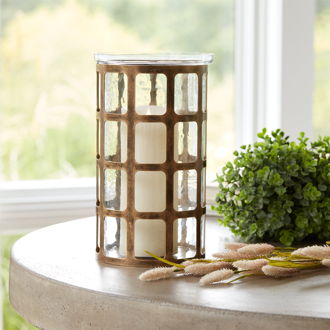 Glass & Iron Candleholder