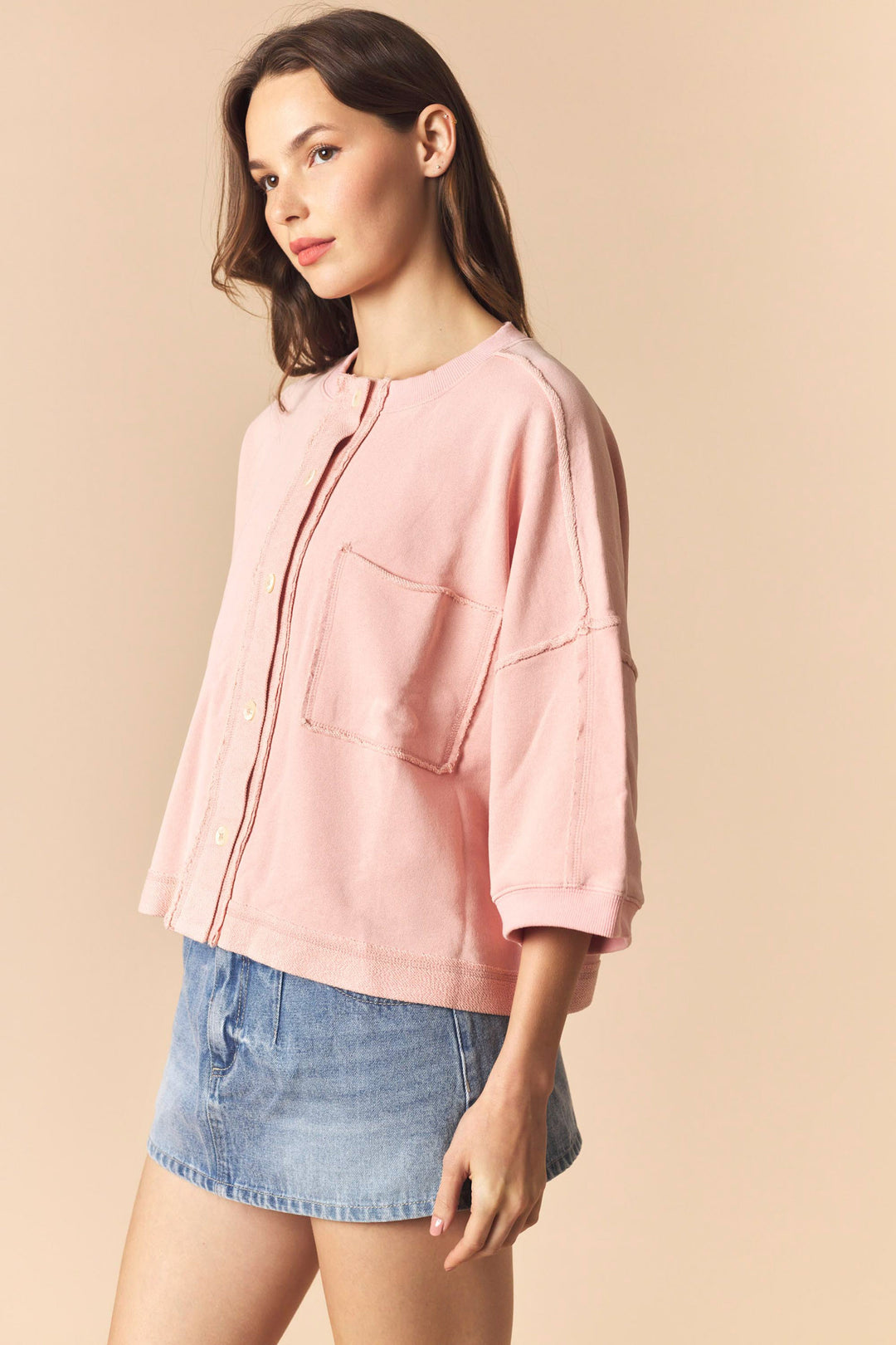 Blush Weekend Button-Up