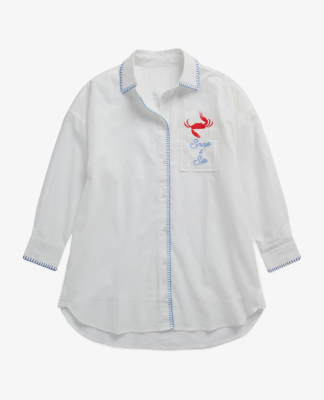 Catch of the Day Button Down Shirt Dress