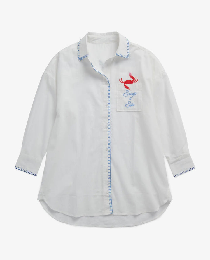 Catch of the Day Button Down Shirt Dress