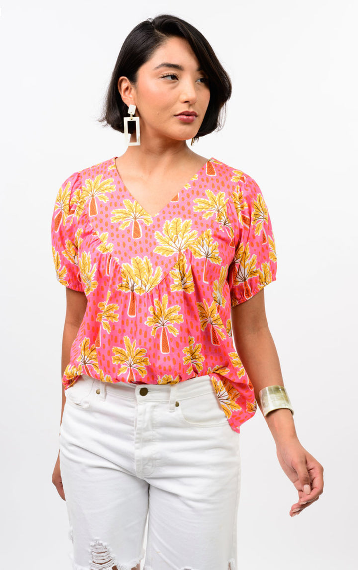 Sunset Palm Breeze Blouse