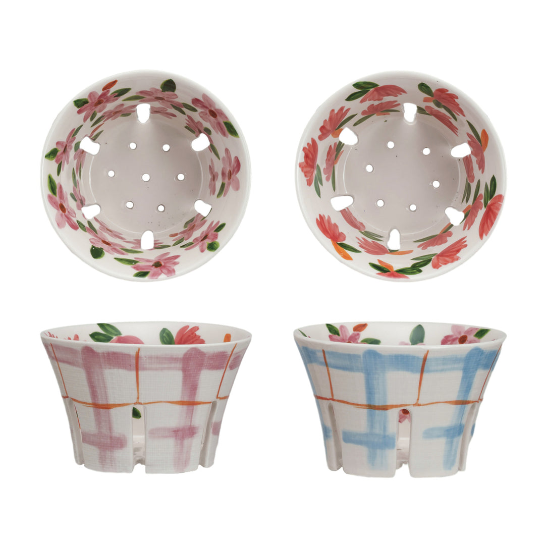 Garden Party Hand-Painted Berry Bowl