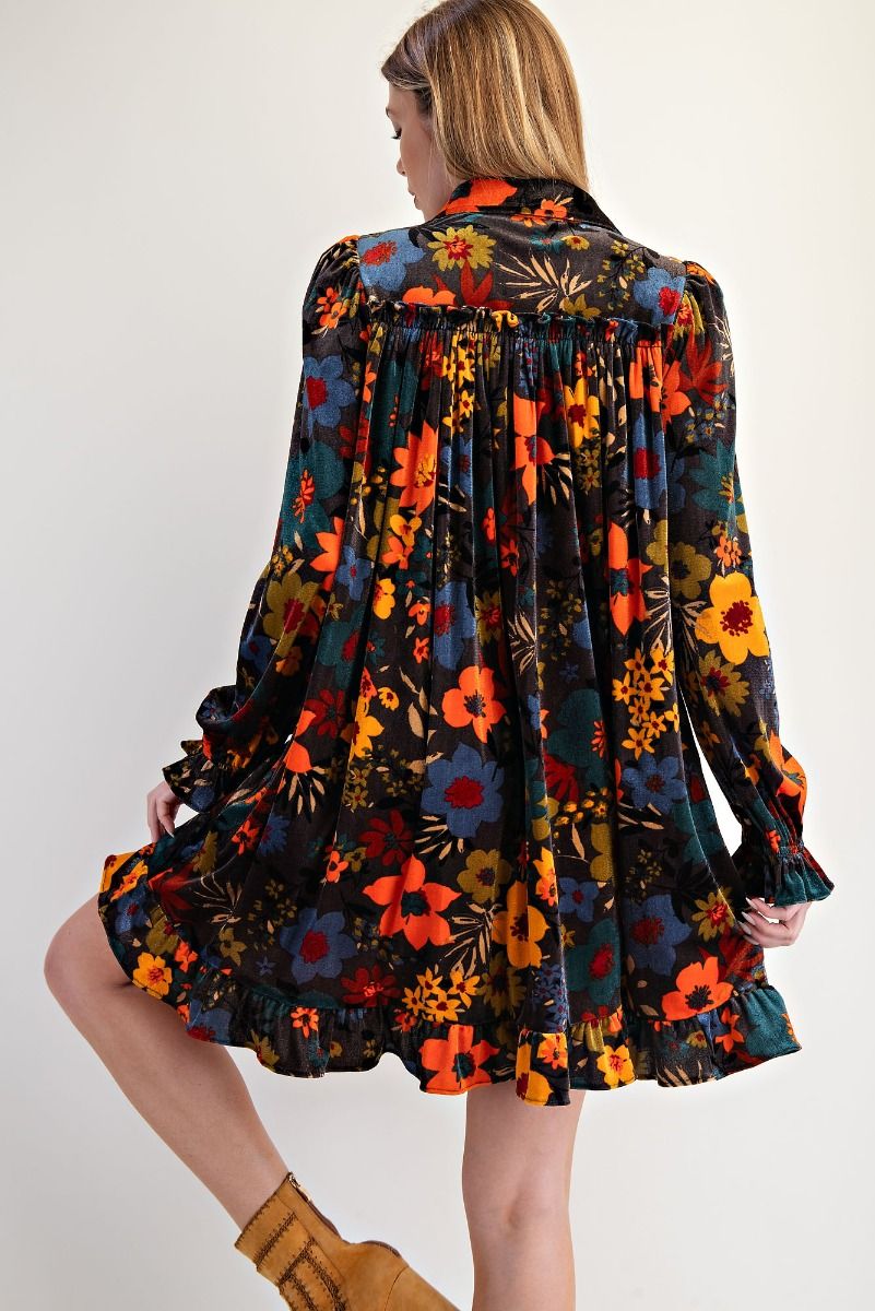 Velvet Garden Swing Dress