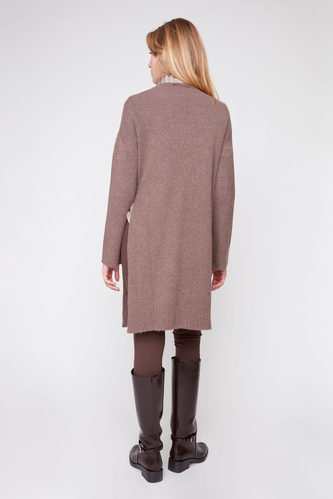 The Marlowe Side Slit Sweater Dress – Mocha
